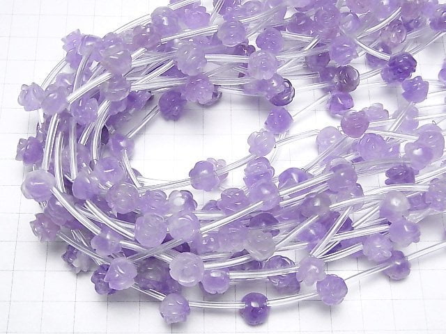 [Video] Lavender Amethyst AA++ Rose 10mm half or 1strand beads (aprx.12inch/30cm)