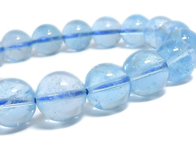 [Video][One of a kind] High Quality Sky Blue Topaz AAA Round 10.5mm Bracelet NO.1