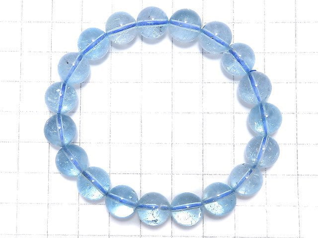 [Video][One of a kind] High Quality Sky Blue Topaz AAA Round 10.5mm Bracelet NO.2