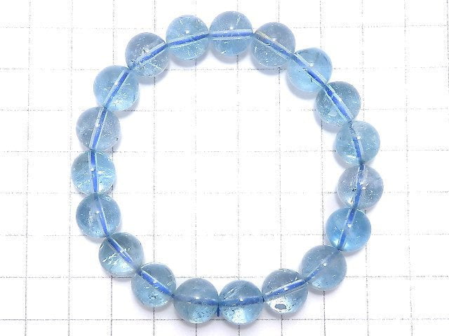 [Video][One of a kind] High Quality Sky Blue Topaz AAA Round 10.5mm Bracelet NO.3