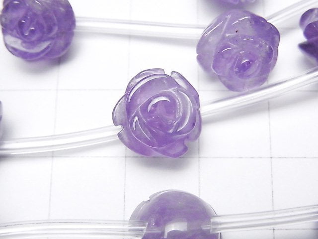 [Video] Lavender Amethyst AA++ Rose 12mm half or 1strand beads (aprx.12inch/30cm)