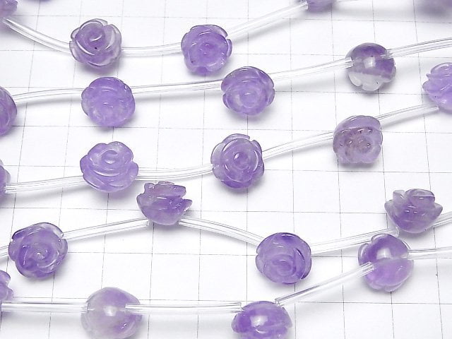 [Video] Lavender Amethyst AA++ Rose 12mm half or 1strand beads (aprx.12inch/30cm)