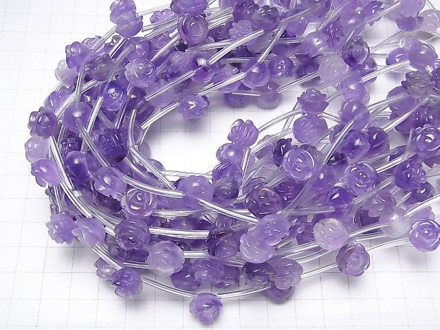 [Video] Lavender Amethyst AA++ Rose 12mm half or 1strand beads (aprx.12inch/30cm)