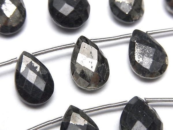 [Video] Matrix Pyrite Pear Shape Faceted Briolette 1strand (13pcs)