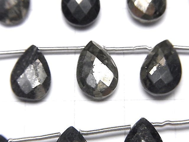 [Video] Matrix Pyrite Pear Shape Faceted Briolette 1strand (13pcs)