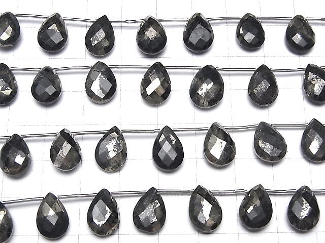 [Video] Matrix Pyrite Pear Shape Faceted Briolette 1strand (13pcs)