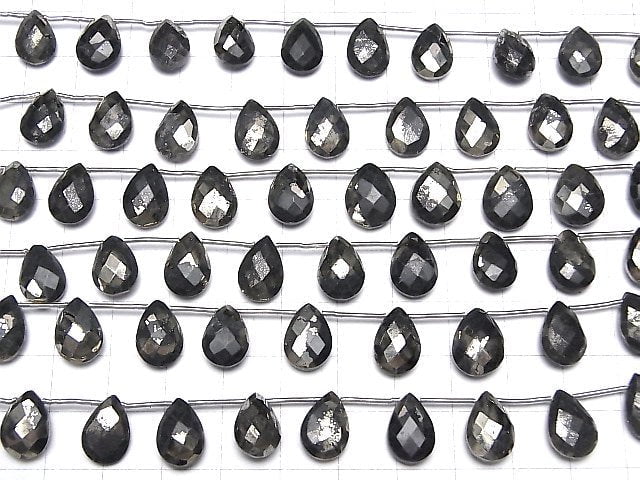 [Video] Matrix Pyrite Pear Shape Faceted Briolette 1strand (13pcs)