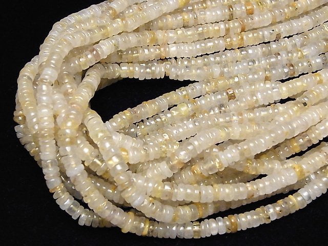 [Video]Rutilated Quartz AA Roundel (Heishi) 1strand beads (aprx.14inch/34cm)