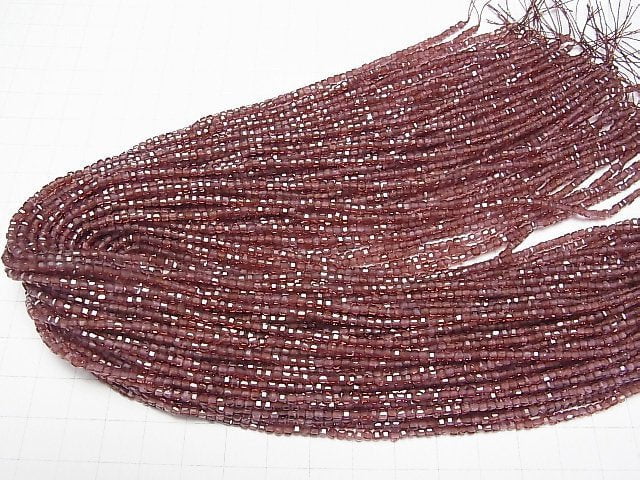 [Video]High Quality! Champagne Garnet AAA Cube Shape 2x2x2mm 1strand beads (aprx.15inch/38cm)