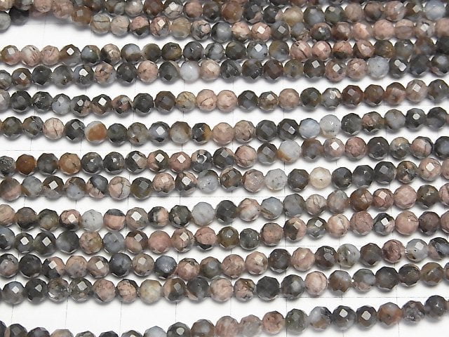 [Video]High Quality! Que Sera Stone Faceted Round 4mm 1strand beads (aprx.15inch/37cm)