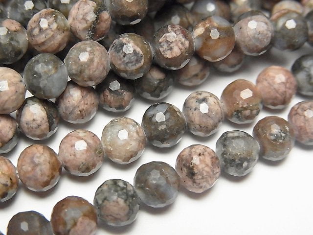 [Video]High Quality! Que Sera Stone 128Faceted Round 6mm 1strand beads (aprx.15inch/37cm)