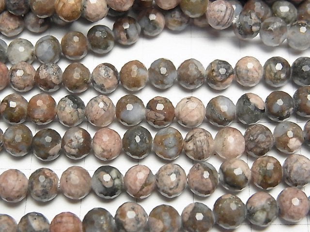 [Video]High Quality! Que Sera Stone 128Faceted Round 6mm 1strand beads (aprx.15inch/37cm)