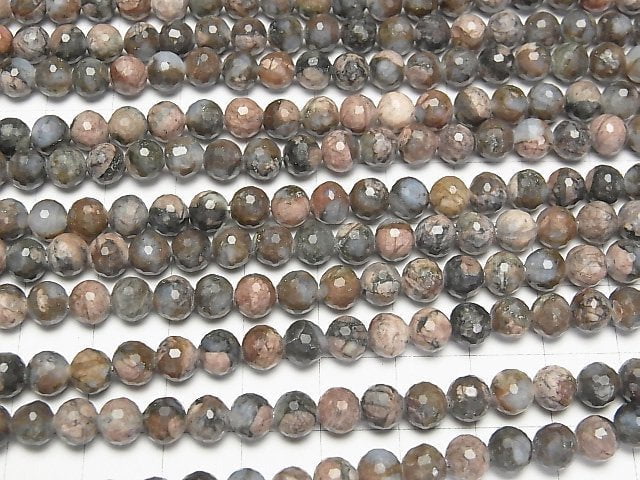 [Video]High Quality! Que Sera Stone 128Faceted Round 6mm 1strand beads (aprx.15inch/37cm)