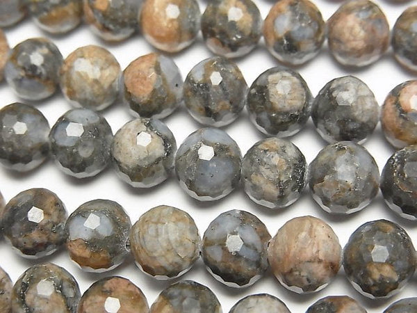 [Video]High Quality! Que Sera Stone 128Faceted Round 8mm 1strand beads (aprx.15inch/37cm)