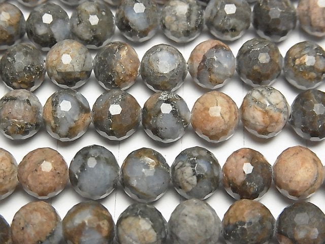 [Video]High Quality! Que Sera Stone 128Faceted Round 8mm 1strand beads (aprx.15inch/37cm)