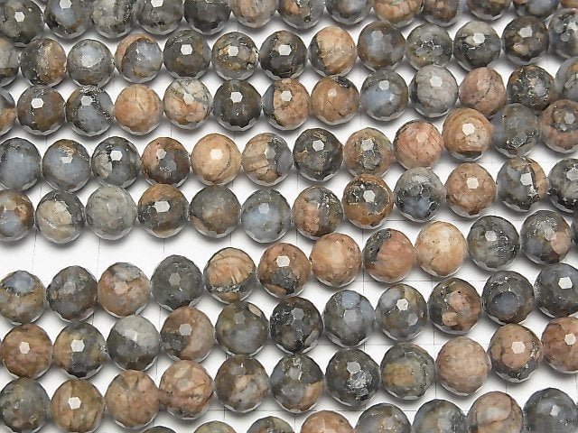 [Video]High Quality! Que Sera Stone 128Faceted Round 8mm 1strand beads (aprx.15inch/37cm)