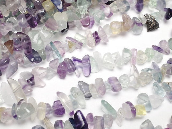 [Video] Multicolor Fluorite AAA- Chips (Small Nugget) 1 strand beads (aprx.31inch/78cm)