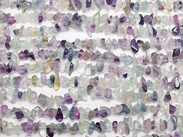 [Video] Multicolor Fluorite AAA- Chips (Small Nugget) 1 strand beads (aprx.31inch/78cm)