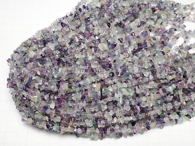 [Video] Multicolor Fluorite AAA- Chips (Small Nugget) 1 strand beads (aprx.31inch/78cm)