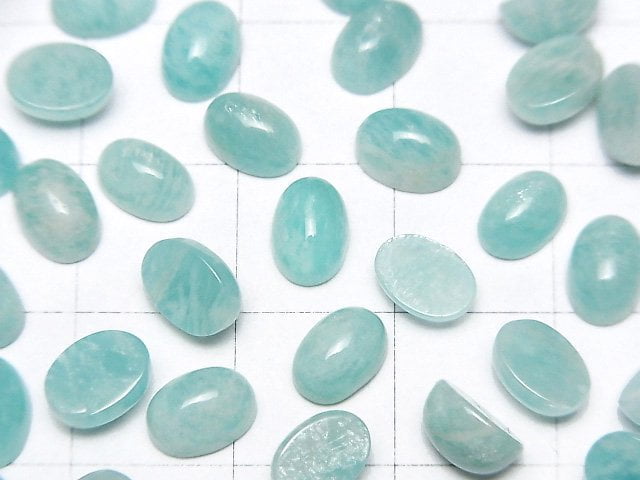 [Video] Amazonite AA++ Oval Cabochon 7x5mm 5pcs