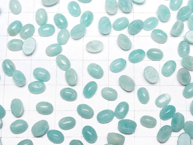 [Video] Amazonite AA++ Oval Cabochon 7x5mm 5pcs