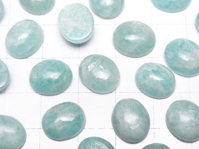 [Video]Amazonite AA++ Oval Cabochon 12x10mm 3pcs