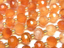 [Video]High Quality! Mixed Carnelian Faceted Button Rondelle 8x8x6mm 1strand beads (aprx.15inch/36cm)