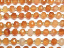 [Video]High Quality! Mixed Carnelian Faceted Button Rondelle 8x8x6mm 1strand beads (aprx.15inch/36cm)