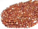 [Video]High Quality! Carnelian ,Sardonyx AAA Faceted Button Rondelle 8x8x6mm 1strand beads (aprx.15inch/37cm)