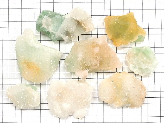 [Video][One of a kind] Fluorite x Quartz Cluster 8pcs Set NO.4