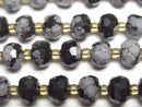 [Video]High Quality! Snowflake Obsidian Faceted Button Rondelle 8x8x6mm 1strand beads (aprx.15inch/37cm)