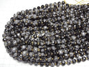 [Video]High Quality! Snowflake Obsidian Faceted Button Rondelle 8x8x6mm 1strand beads (aprx.15inch/37cm)