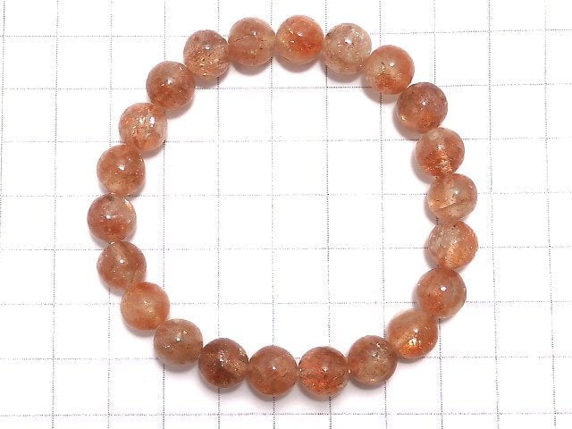 [Video][One of a kind] Sunstone AA++ Round 9mm Bracelet NO.4