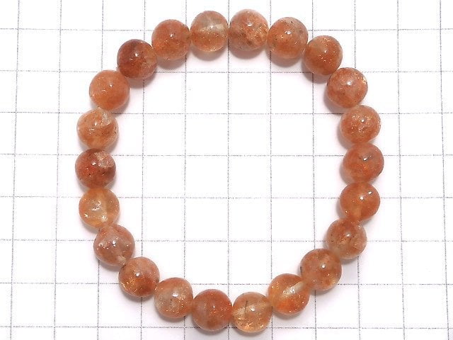 [Video][One of a kind] Sunstone AA++ Round 9.5mm Bracelet NO.9