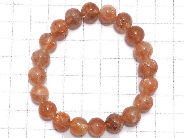 [Video][One of a kind] Sunstone AA++ Round 10mm Bracelet NO.10