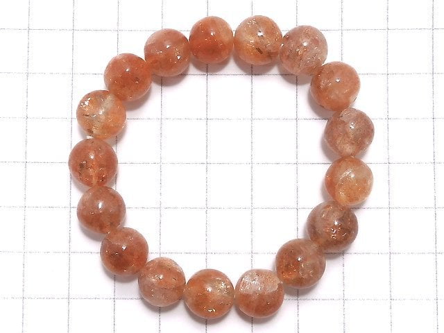 [Video][One of a kind] Sunstone AA++ Round 10.5mm Bracelet NO.12