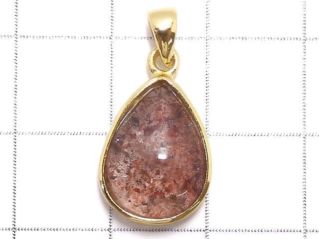 [Video][One of a kind] High Quality Lepidocrocite in Quartz AAA Pendant 18KGP NO.114