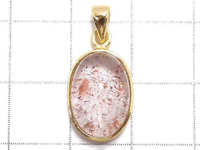 [Video][One of a kind] High Quality Lepidocrocite in Quartz AAA Pendant 18KGP NO.115