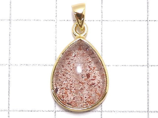 [Video][One of a kind] High Quality Lepidocrocite in Quartz AAA Pendant 18KGP NO.119