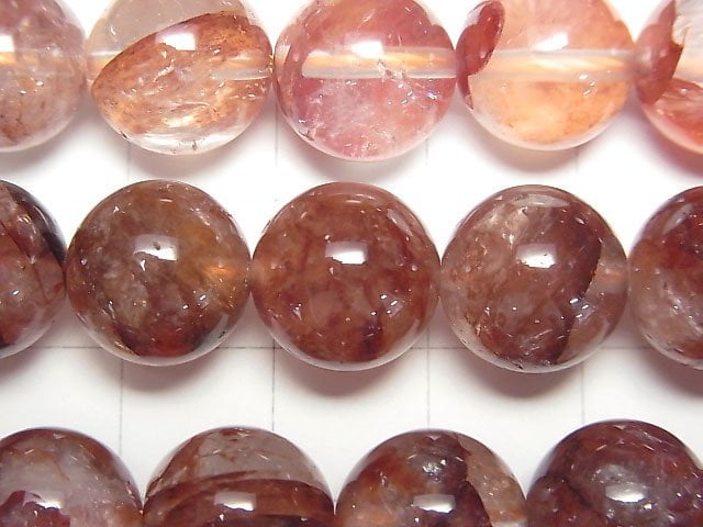 [Video] Red Hematite Quartz AAA Round 12mm half or 1strand beads (aprx.15inch/36cm)