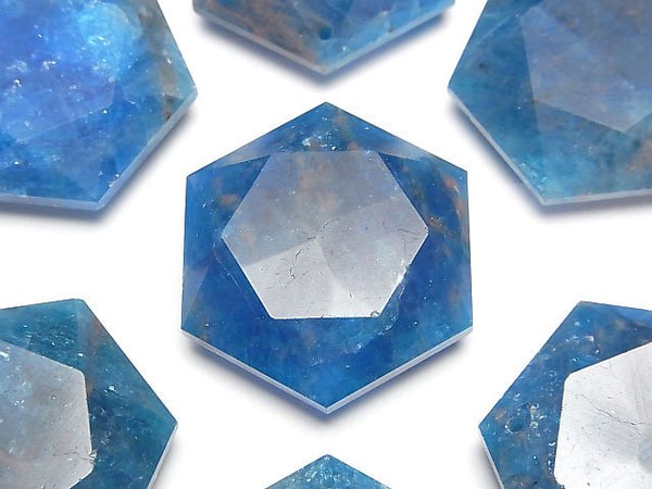 [Video] Blue Apatite AA++ Hexagram 32x28mm 1pc