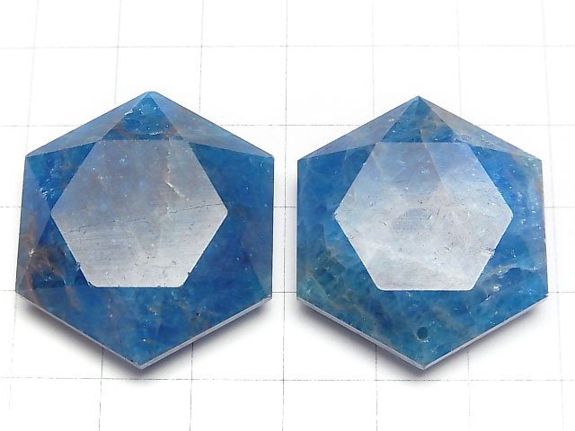 [Video] Blue Apatite AA++ Hexagram 32x28mm 1pc