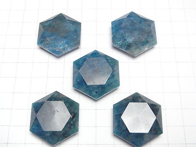 [Video] Blue Green Apatite AA++ Hexagram 32x28mm 1pc