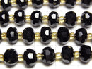 [Video]High Quality! Onyx Faceted Button Rondelle 8x8x6mm 1strand beads (aprx.15inch/37cm)