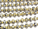 [Video]High Quality! Dalmatian Jasper Faceted Button Rondelle 8x8x6mm 1strand beads (aprx.15inch/36cm)