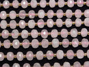 [Video]High Quality! Rose Quartz AA++ Faceted Button Rondelle 8x8x6mm 1strand beads (aprx.15inch/37cm)