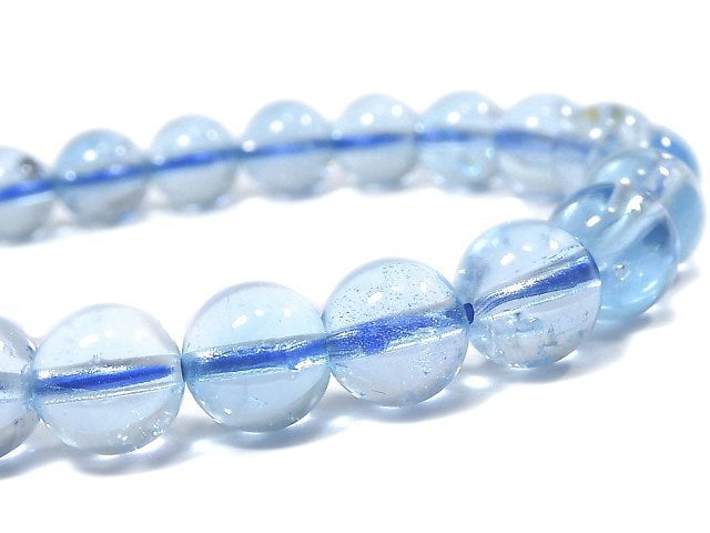 [Video][One of a kind] High Quality Sky Blue Topaz AAA- Round 7.5mm Bracelet NO.103