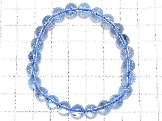 [Video][One of a kind] High Quality Sky Blue Topaz AAA- Round 7.5mm Bracelet NO.103