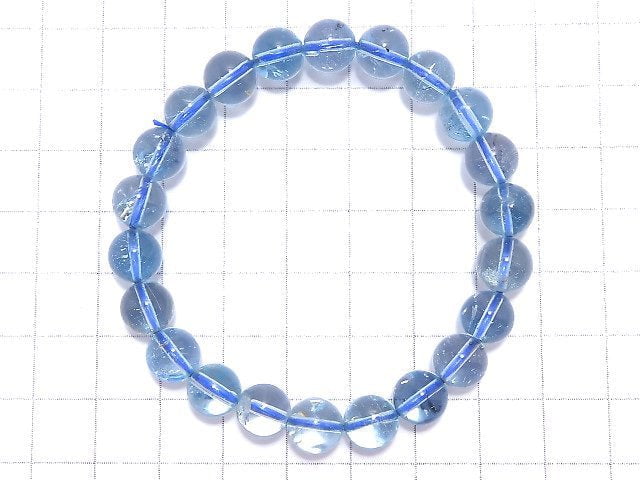 [Video][One of a kind] High Quality Sky Blue Topaz AAA- Round 8.5mm Bracelet NO.105