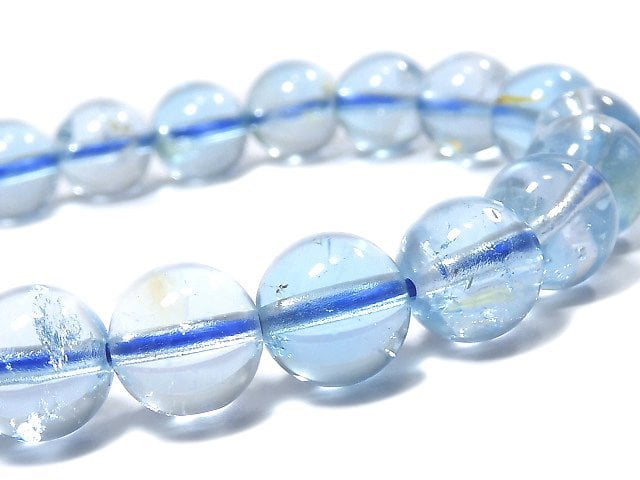 [Video][One of a kind] High Quality Sky Blue Topaz AAA- Round 9mm Bracelet NO.107